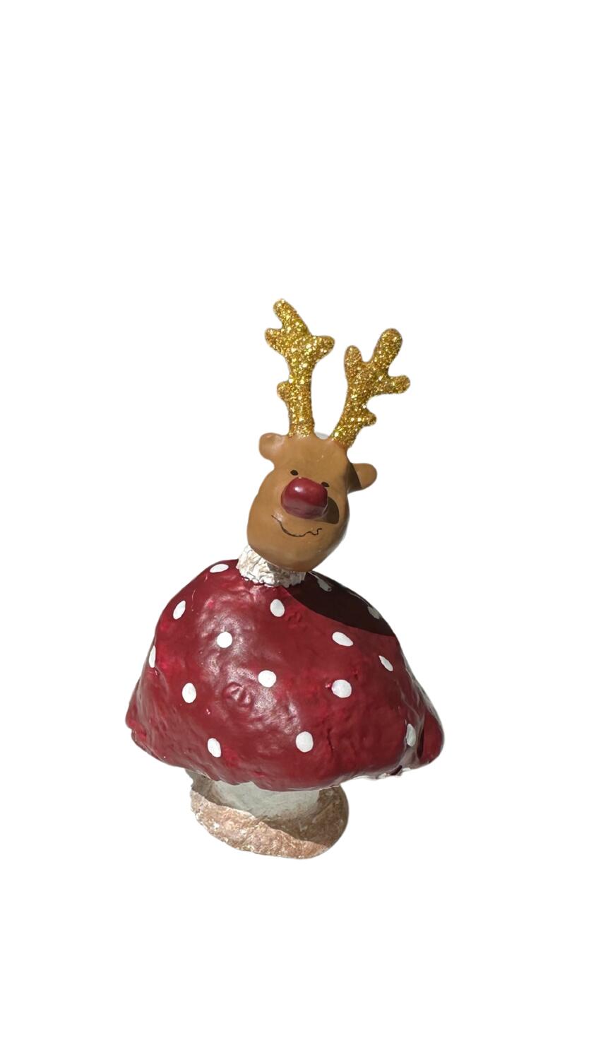 Mushroom Rudolf julefigur - H12 cm.
